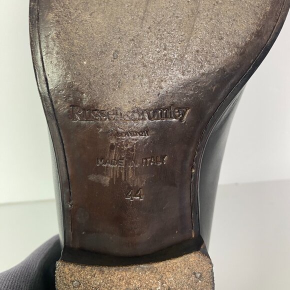 Russell & Bromley Loafers Shoes Eu 44 US 11 Black Tasseled Tassels Leather Italy - Picture 12 of 12